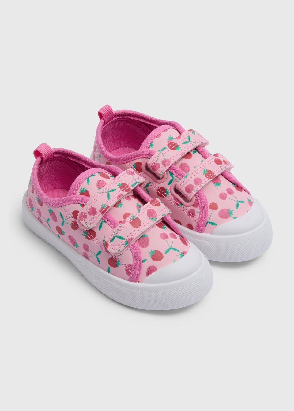 Girls Pink Strawberry Double Strap Shoes (Younger 4-12)