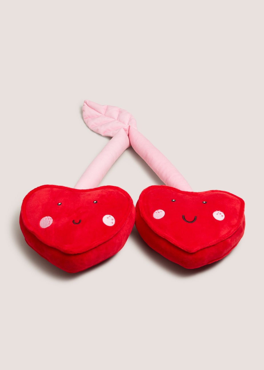 Red Cherry Heart Shaped Cushion