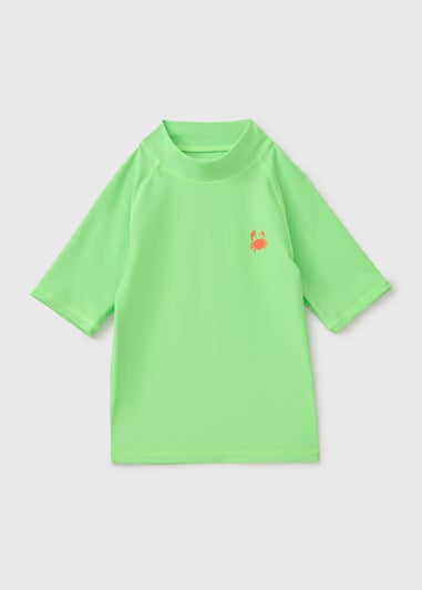 Boys Lime Green Crab Rash Vest (1-7yrs)