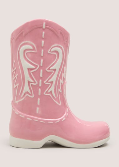 Pink Cowboy Boot Vase