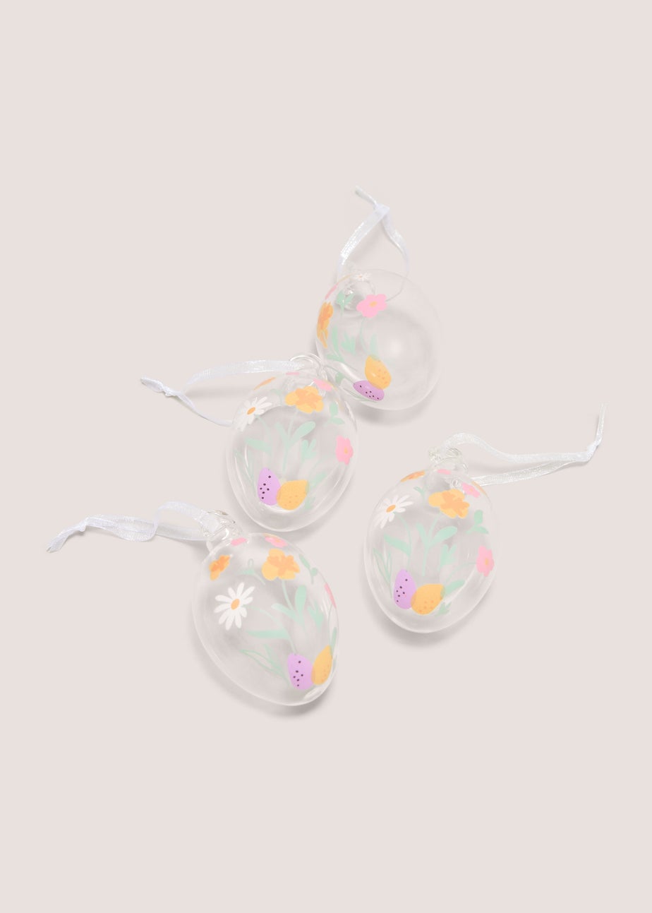 4 Pack Easter Glass Egg Decorations