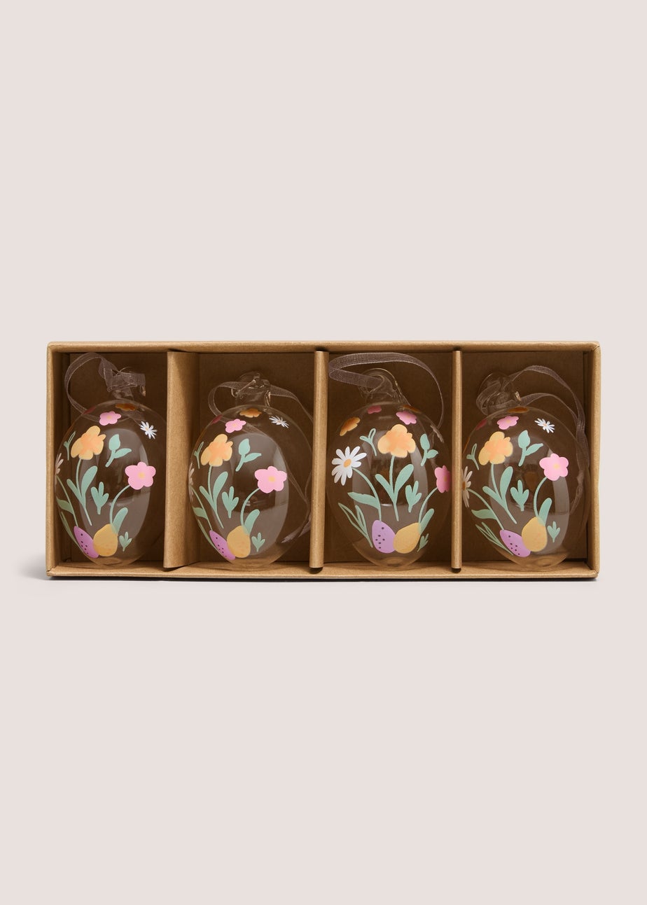 4 Pack Easter Glass Egg Decorations