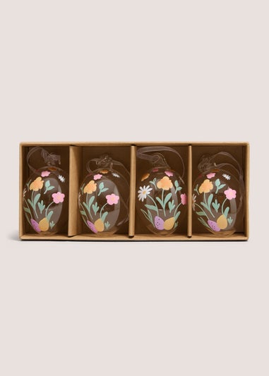 4 Pack Easter Glass Egg Decorations