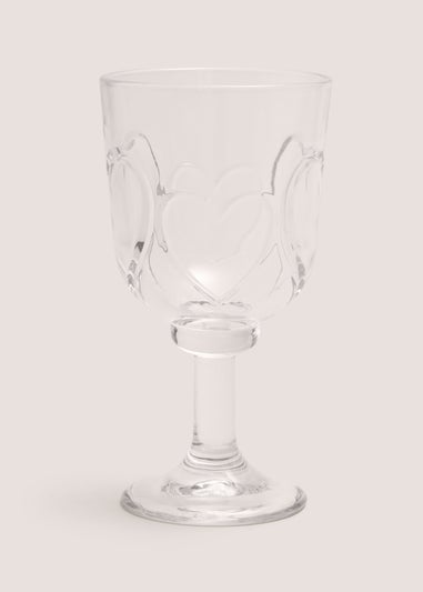 Heart Clear Wine Glass