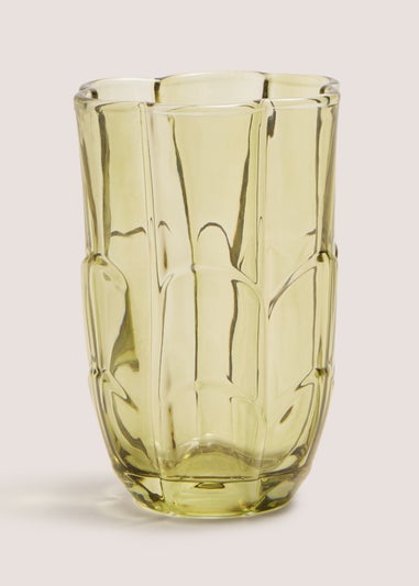 Green Floral Glass Tumbler