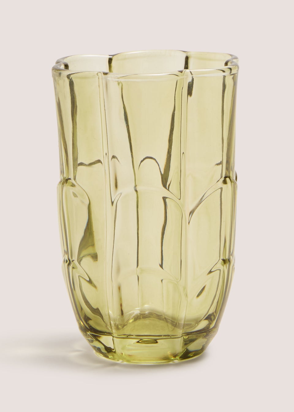 Green Floral Glass Tumbler