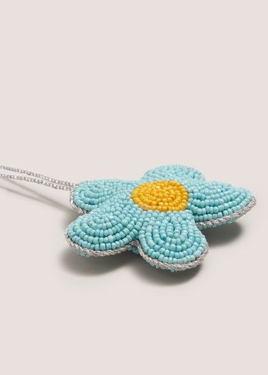Blue Beaded Flower Hanging Decoration