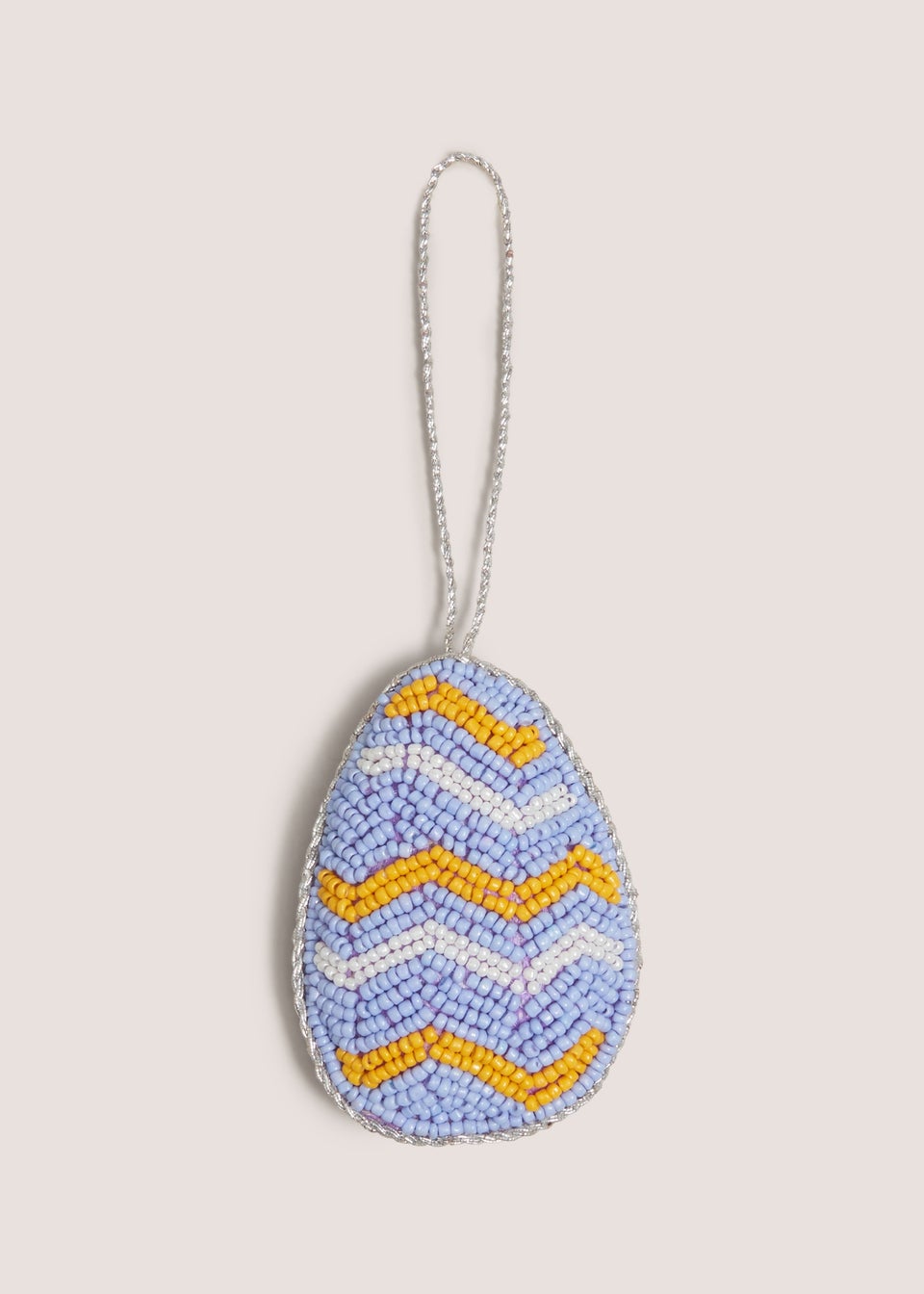Blue Beaded Egg Easter Decoration