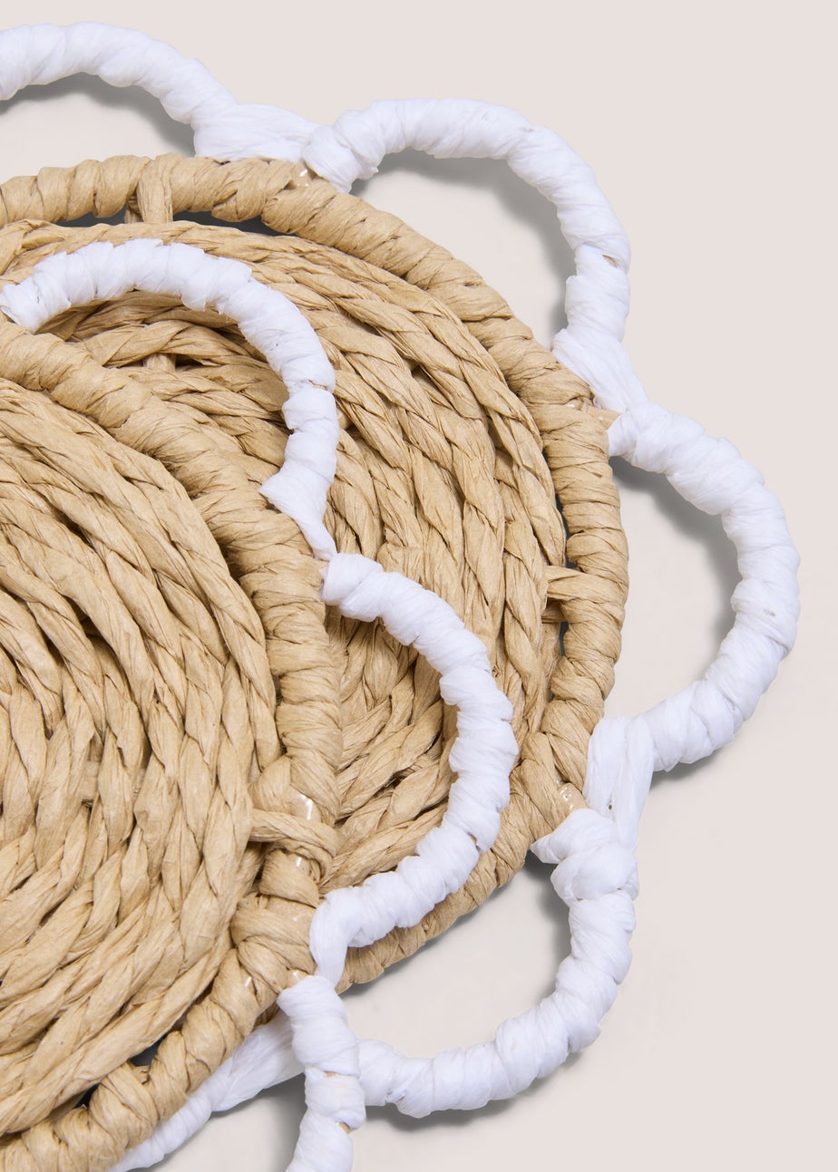 2 Pack Neutral Scallop Edge Coasters