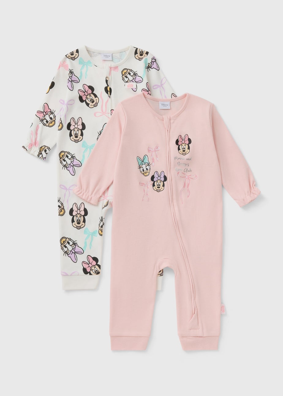Disney 2 Pack Pink Minnie Sleepsuits (Newborn-23mths)
