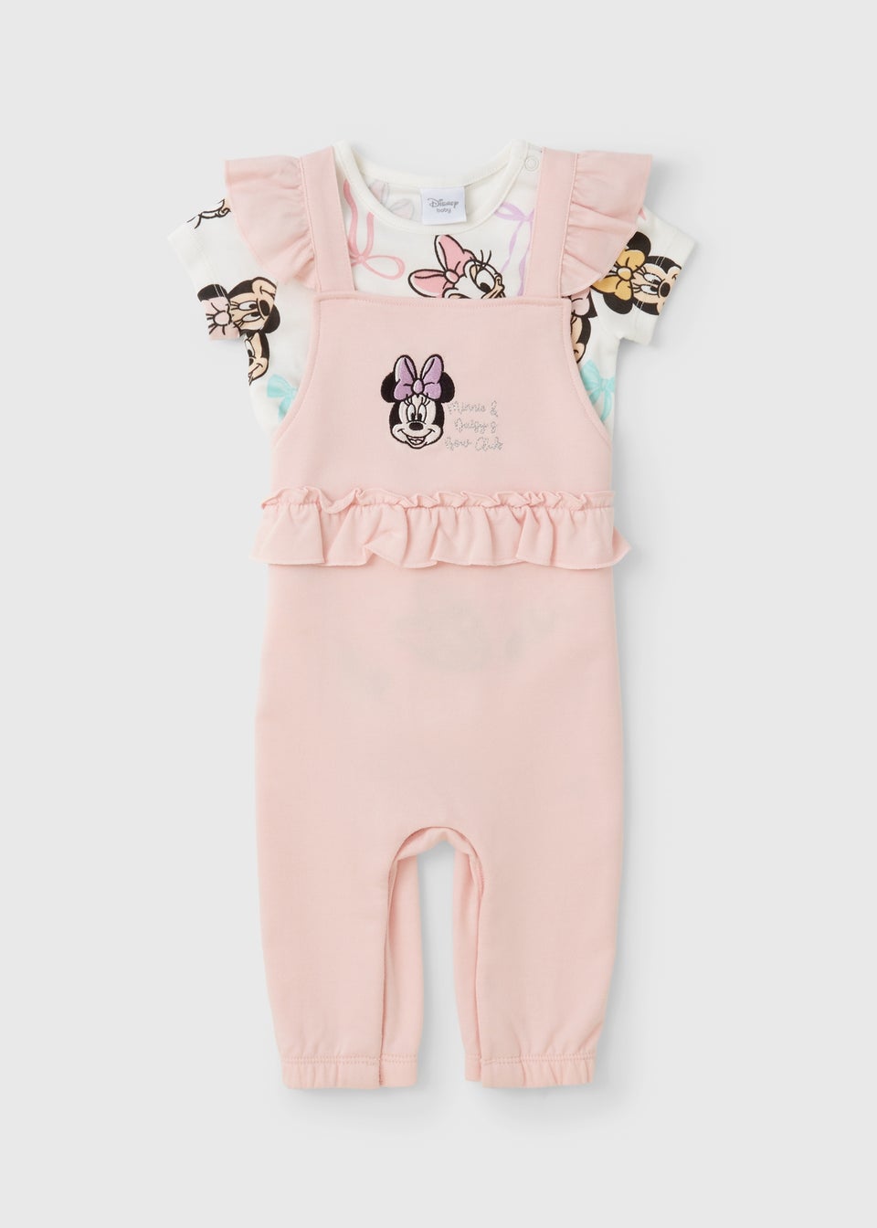 Disney Baby Pink Minnie Frill Dungaree (Newborn-23mths)