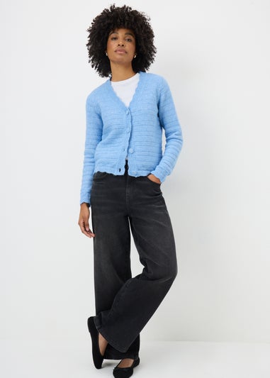 Blue Stitch Scallop Cardigan