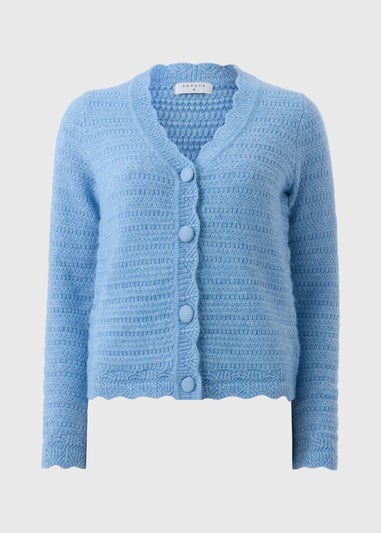 Blue Stitch Scallop Cardigan