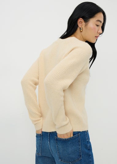Buttermilk Spandex V-Neck Cardigan