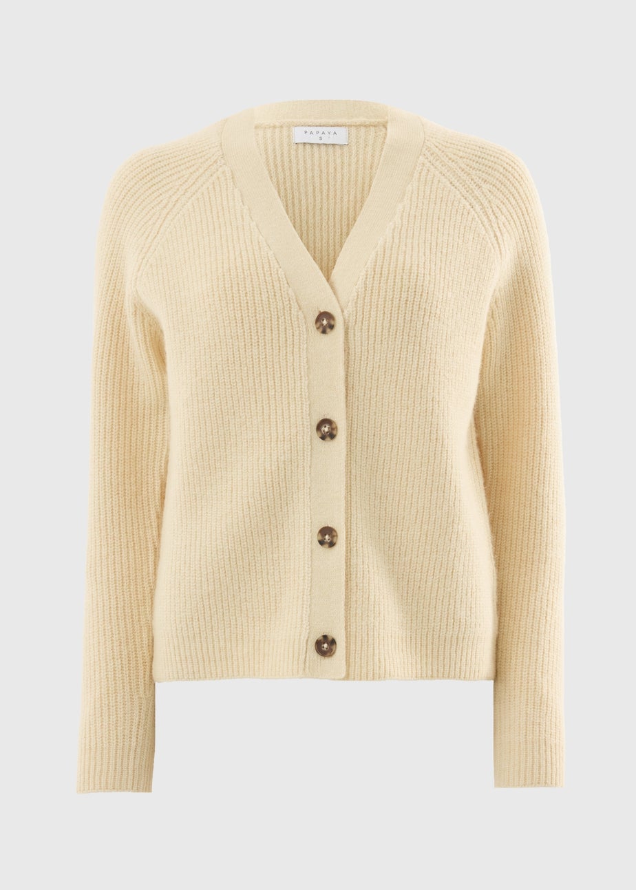 Buttermilk Spandex V-Neck Cardigan