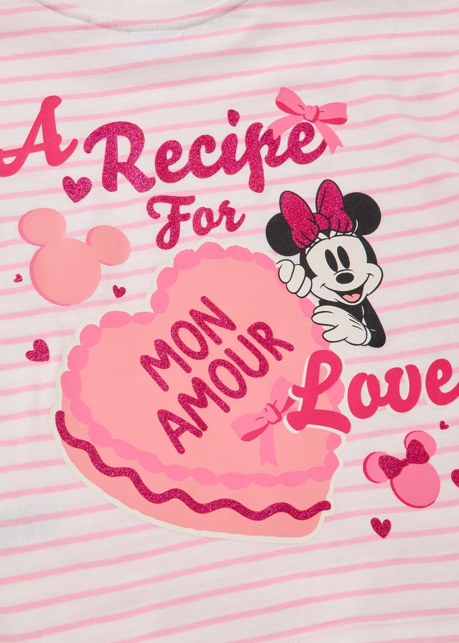 Disney Girls Pink Stripe Minnie Mouse Top (1-7yrs)