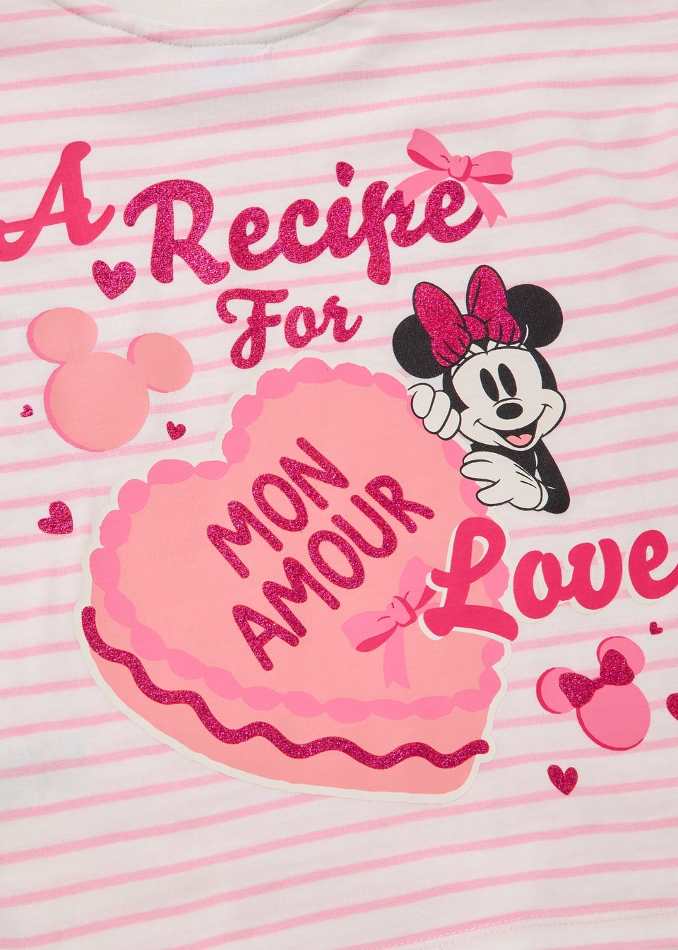 Disney Girls Pink Stripe Minnie Mouse Top (1-7yrs)