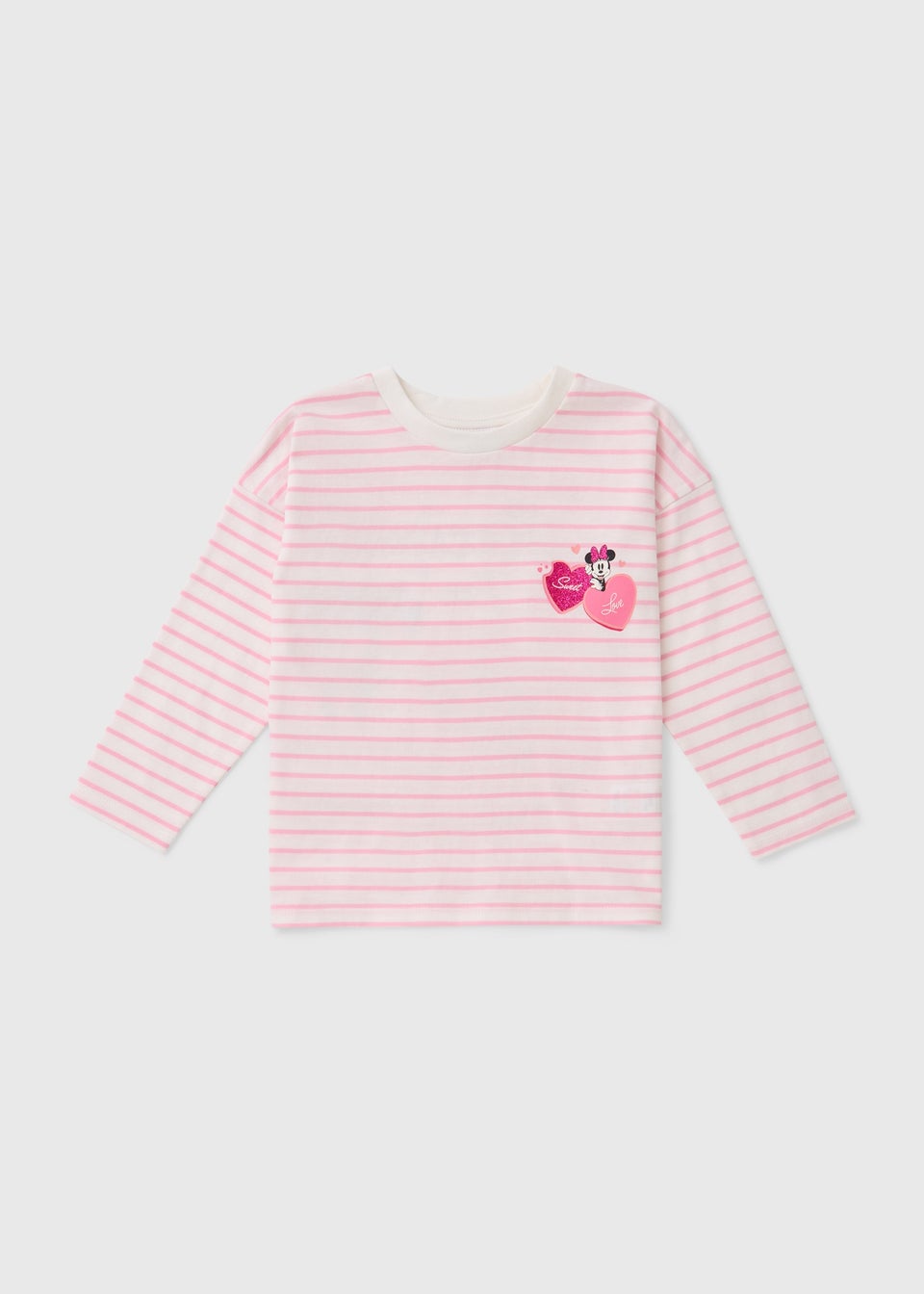 Disney Girls Pink Stripe Minnie Mouse Top (1-7yrs)