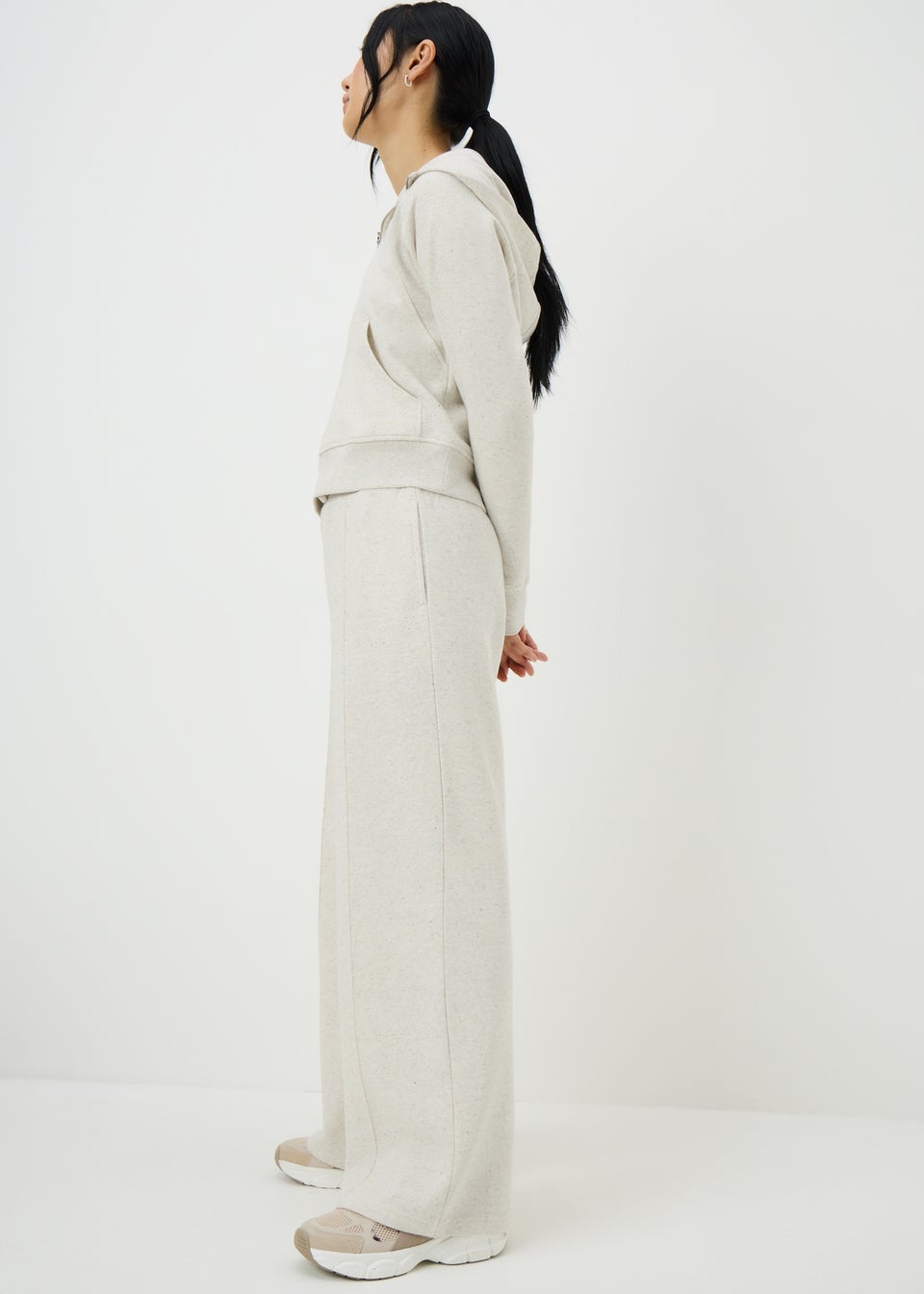 Cream Co Ord Wide Leg Trousers