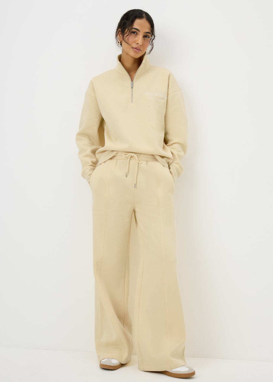Buttermilk Wide Leg Co Ord Jogging Bottoms
