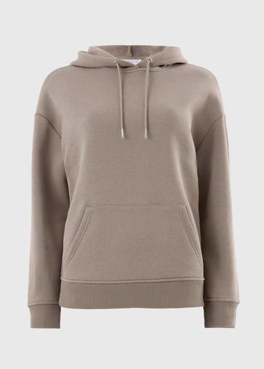 Beige Long Sleeve Basic Hoodie