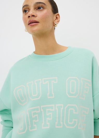Green Out Of Office Graphic Sweatshirt