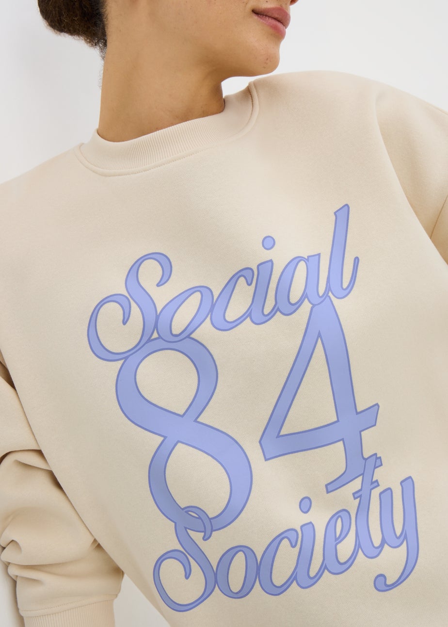 Cream Social Society Graphic Sweatshirt