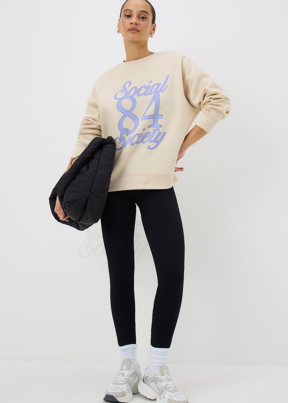 Cream Social Society Graphic Sweatshirt