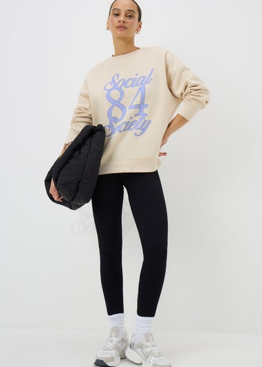 Cream Social Society Graphic Sweatshirt