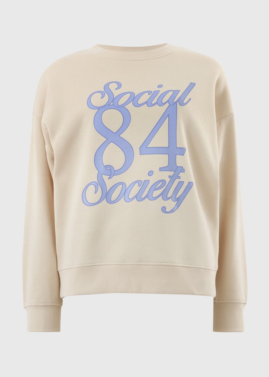 Cream Social Society Graphic Sweatshirt