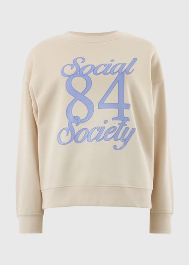 Cream Social Society Graphic Sweatshirt