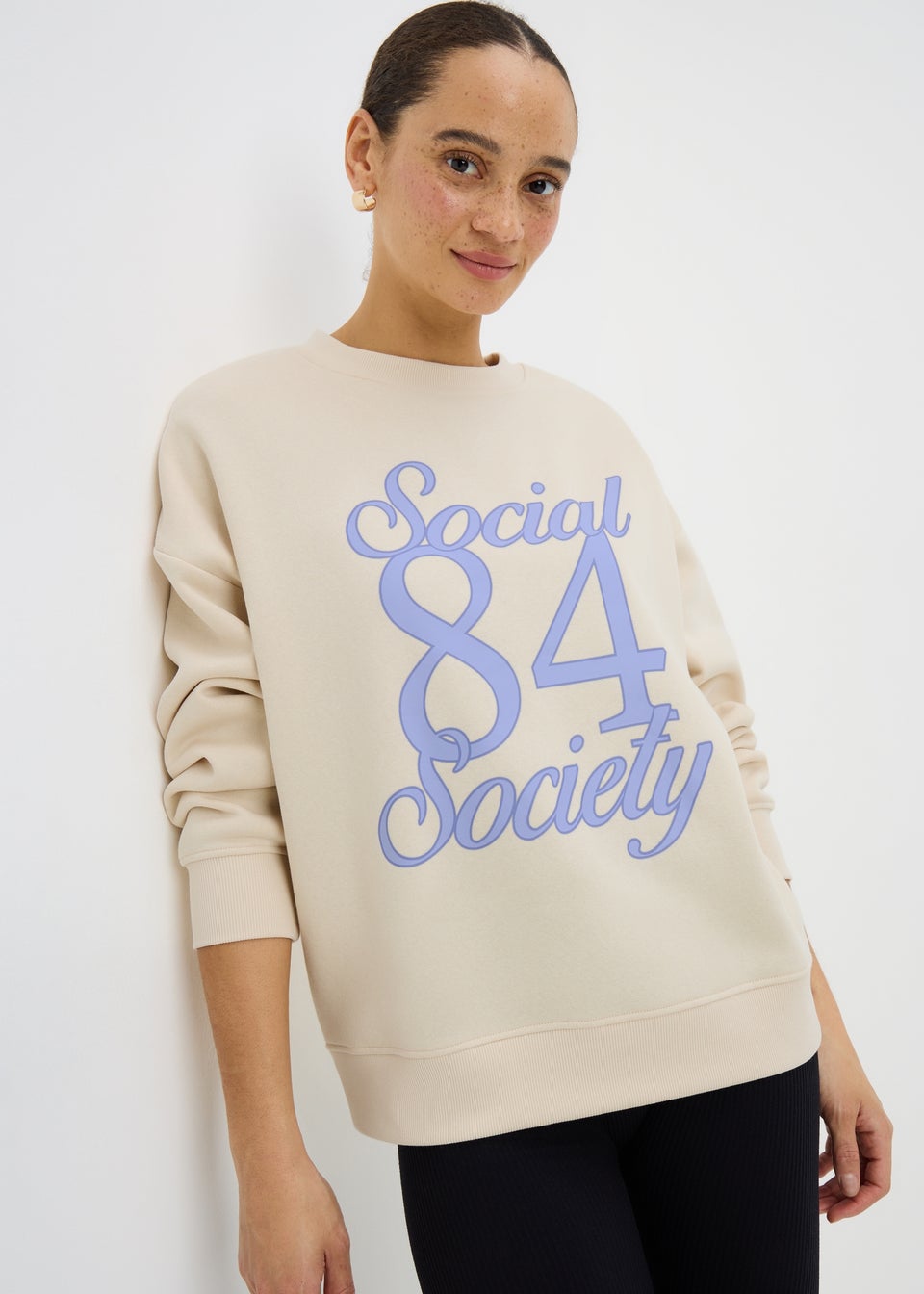 Cream Social Society Graphic Sweatshirt