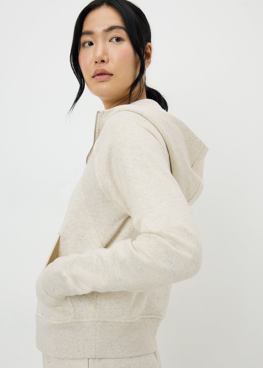 Natural Half Zip Co Ord Hoodie