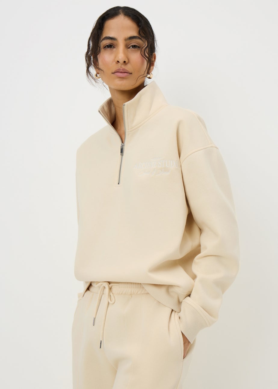 Buttermilk Half Zip Co Ord Sweatshirt