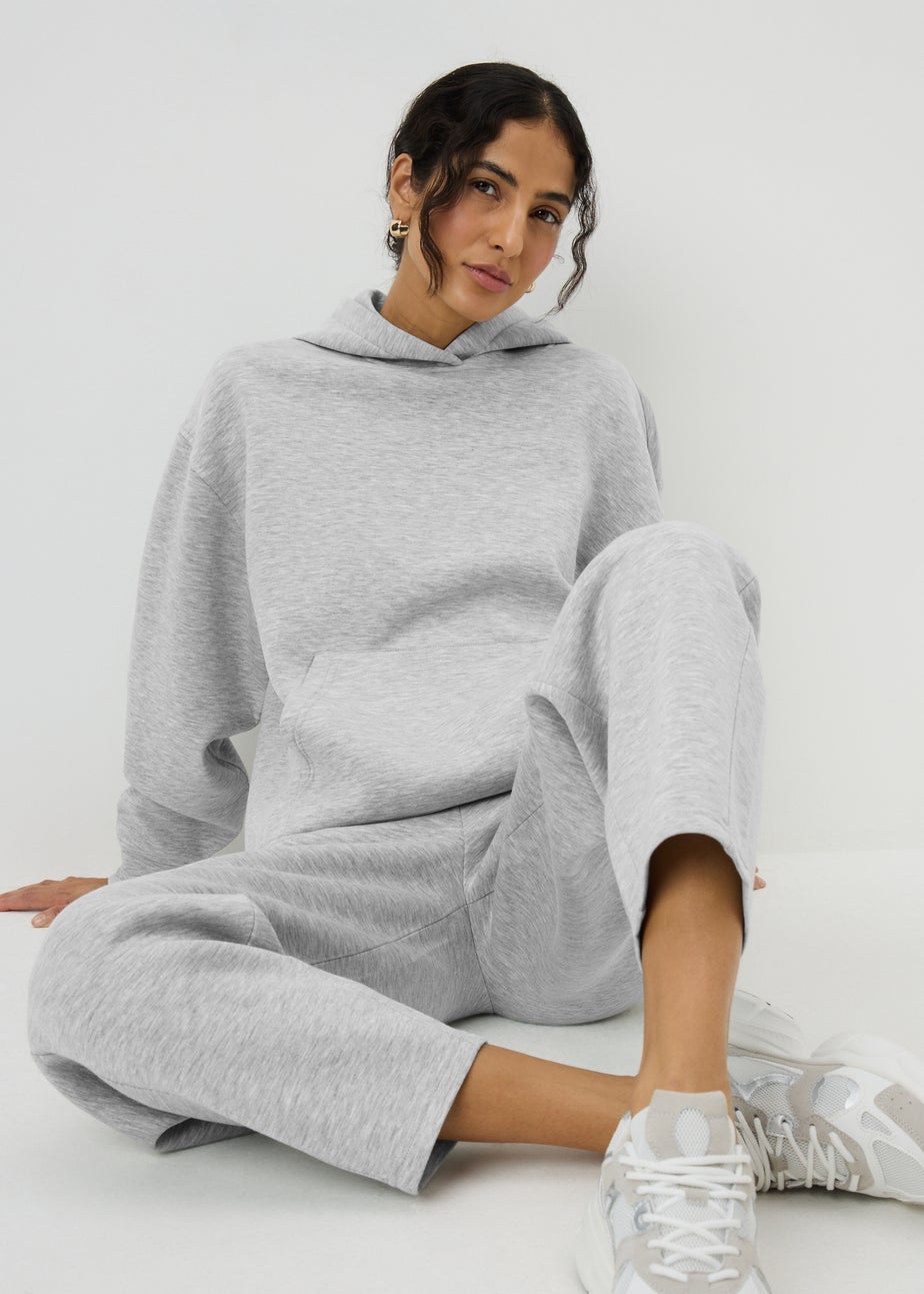 Grey Marl Scuba Hoodie