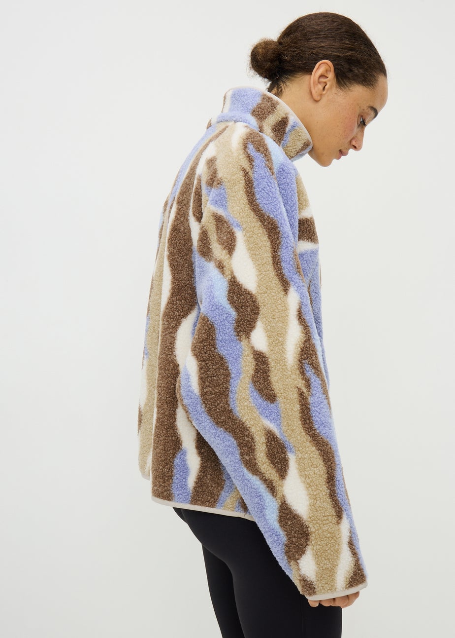 Lilac Abstract Borg Jacket