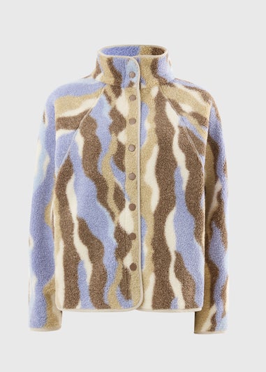 Lilac Abstract Borg Jacket