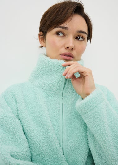 Green Taped Borg Jacket