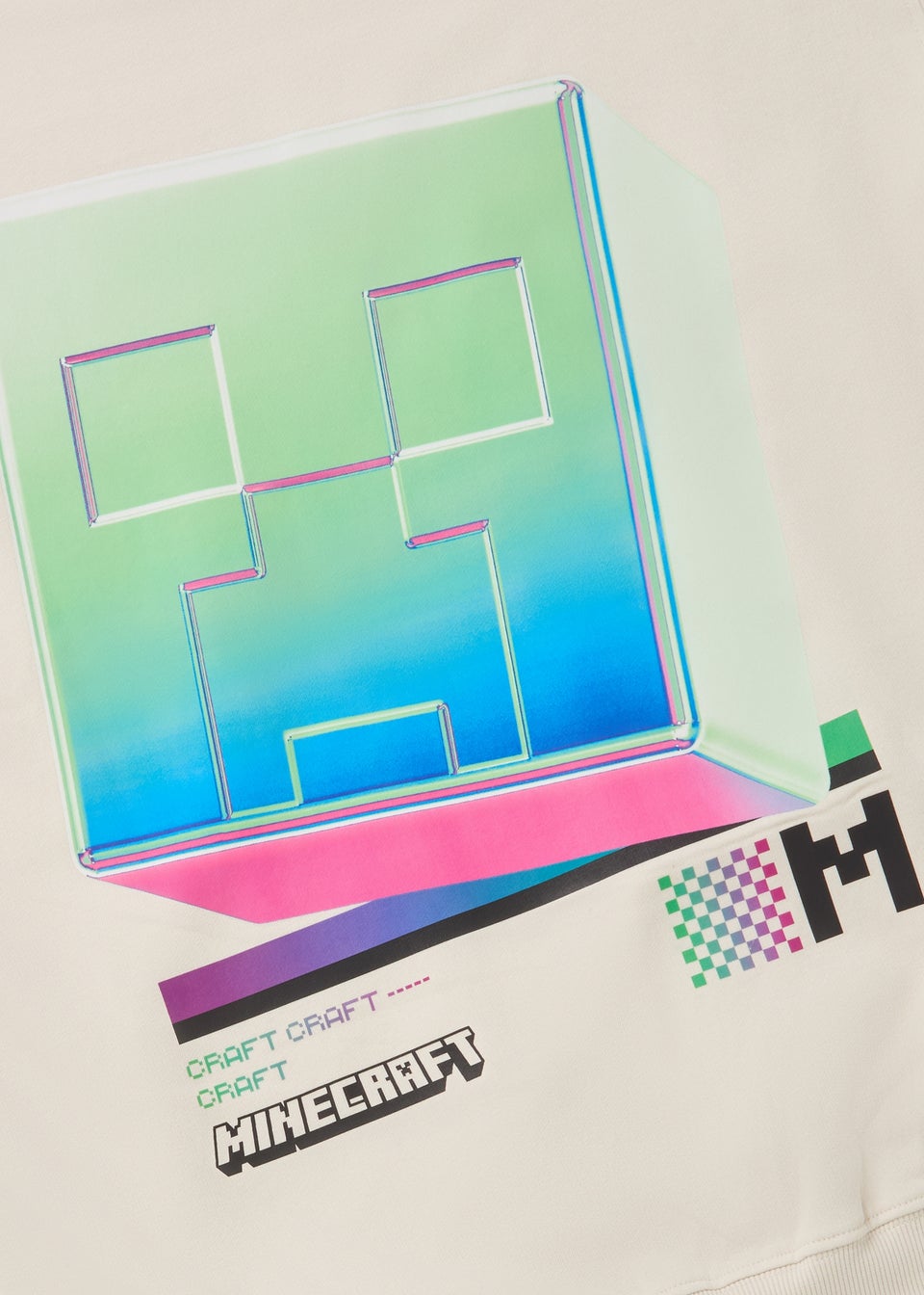 Minecraft Boys Cream Gloss Hoodie (5-13yrs)