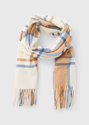 Cream Check Scarf