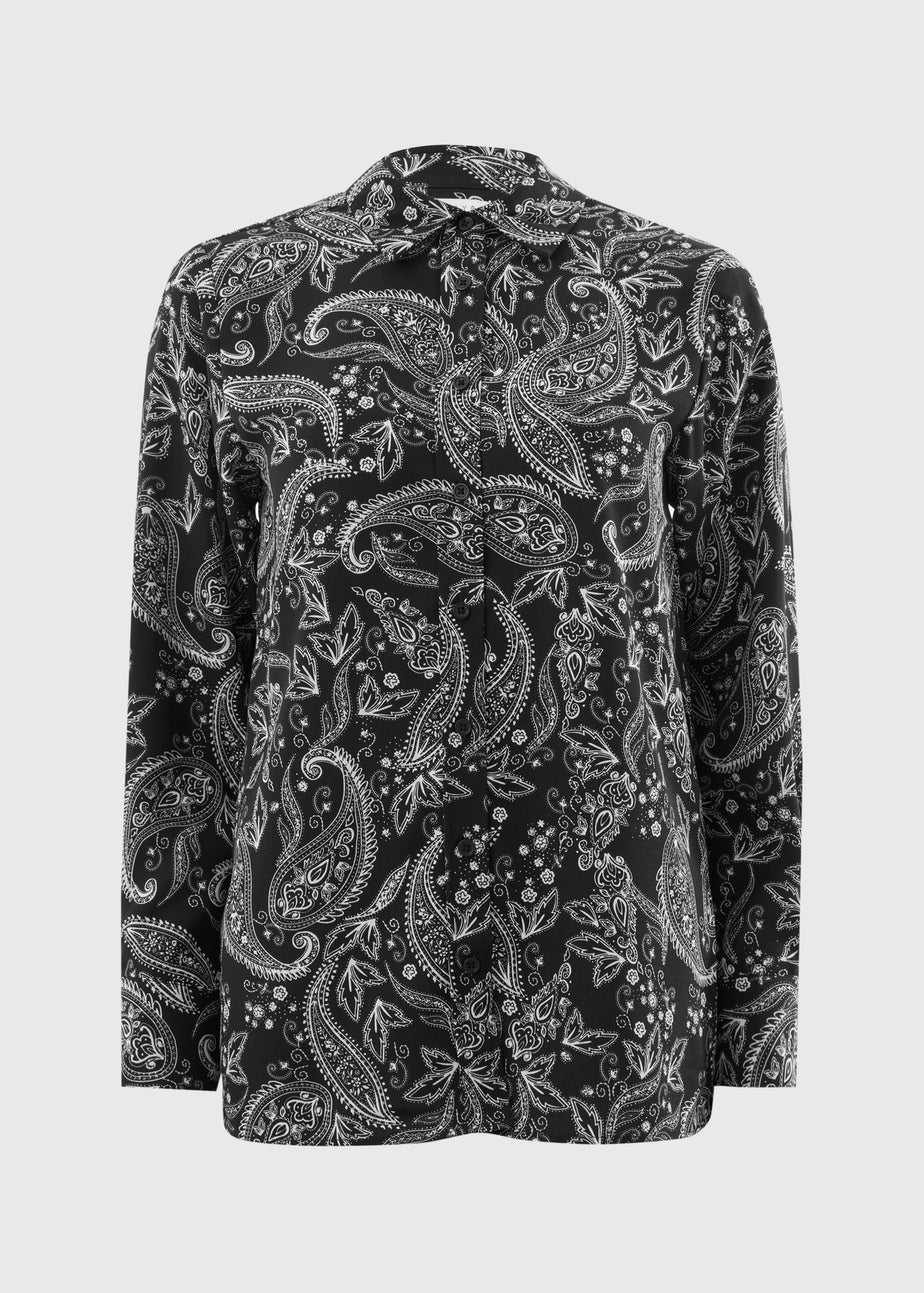 Black Paisley Co Ord Shirt