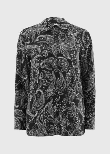Black Paisley Co Ord Shirt