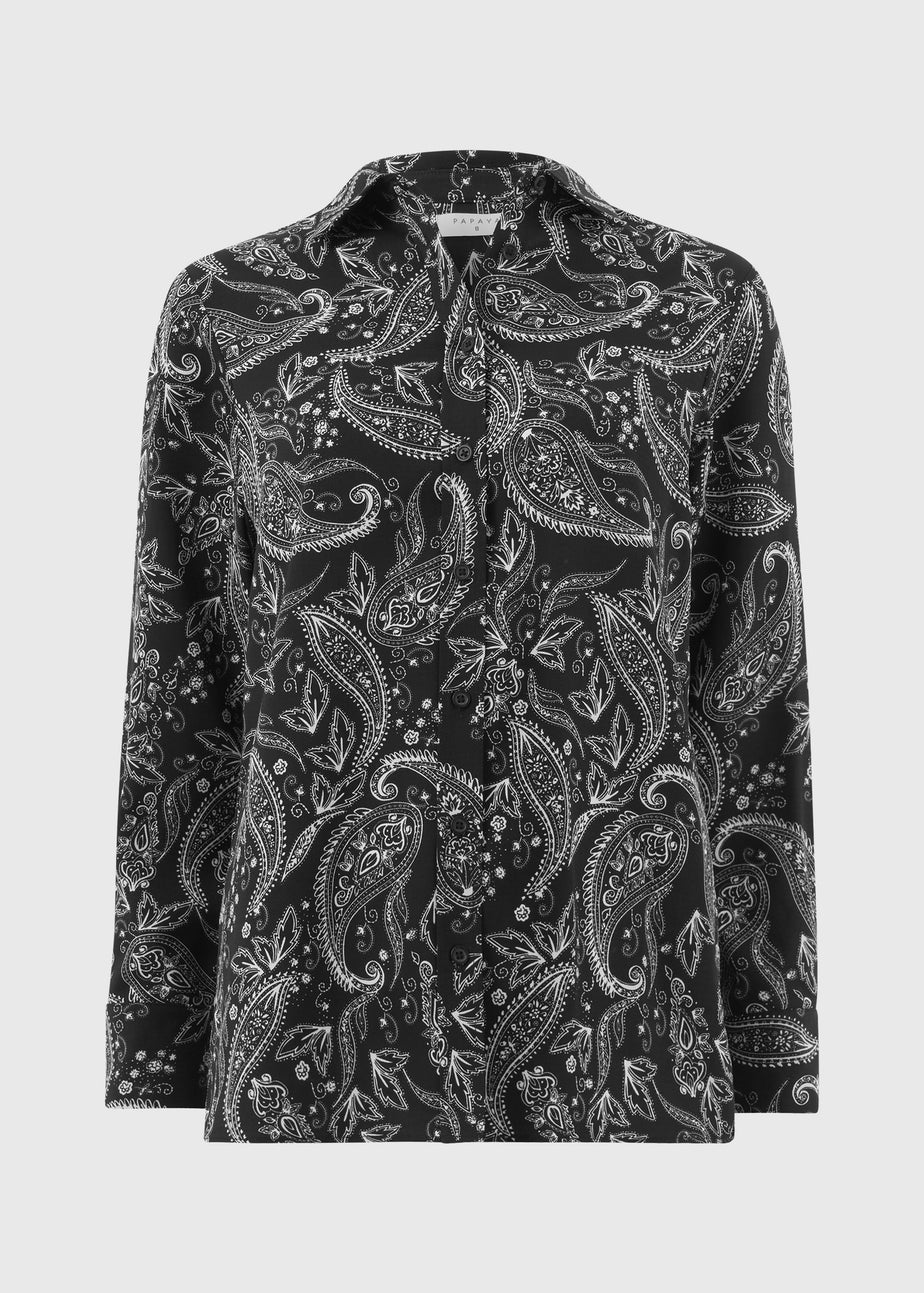 Black Paisley Co Ord Shirt