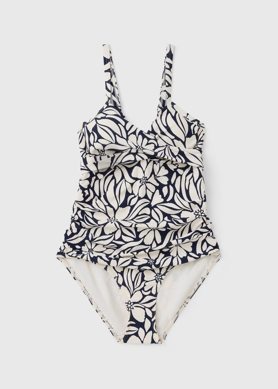 Navy Floral Stamp Swimsuit