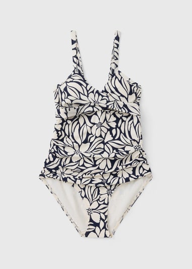 Navy Floral Stamp Swimsuit
