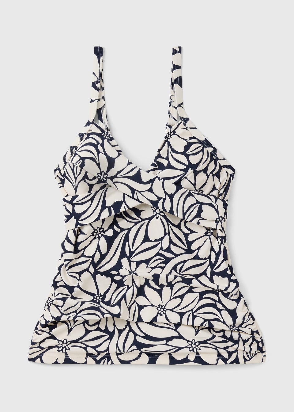 Navy Print Shapewear Tankini Top