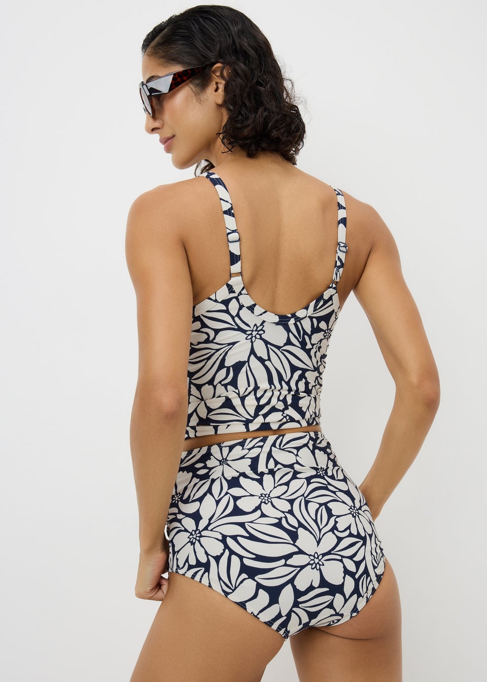 Navy Print Shapewear Bikini Bottoms