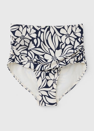 Navy Print Shapewear Bikini Bottoms