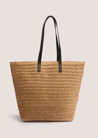 Natural Straw Shopper Beach Bag