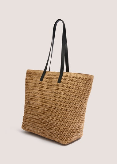 Natural Straw Shopper Beach Bag